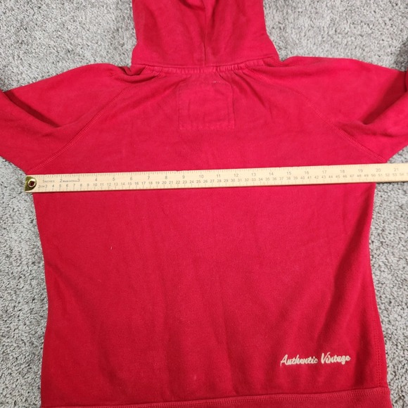 Abercrombie & Fitch Hoodie Womens‎ Large Red Authentic Vintage Sweatshirt Moose - Picture 9 of 13